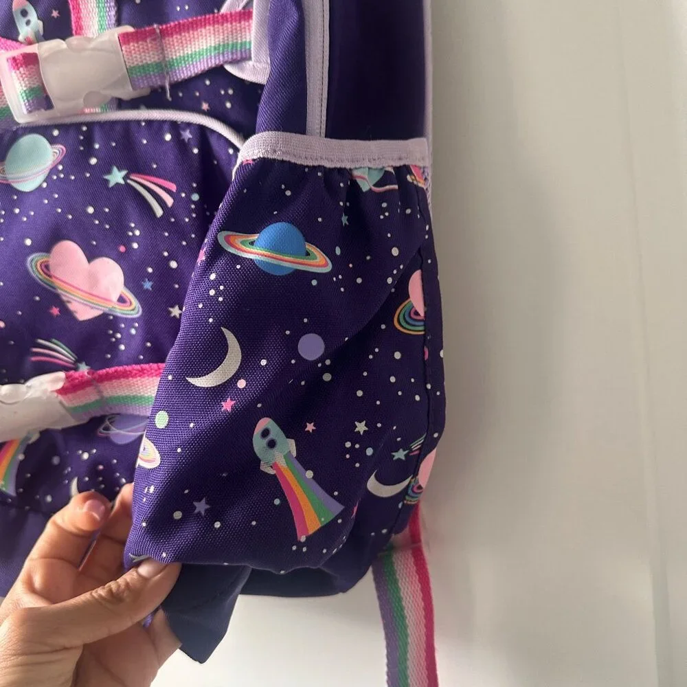 Pottery Barn Kids Mackenzie Rainbow Heart Galaxy Glow-in-the-Dark Backpack Large